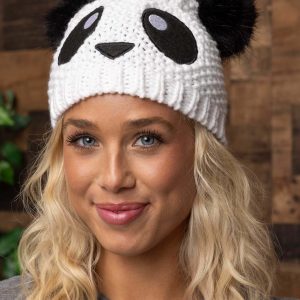 Panda Knit Beanie for Adults