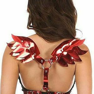 Plus Size Red Metallic Devil Wings