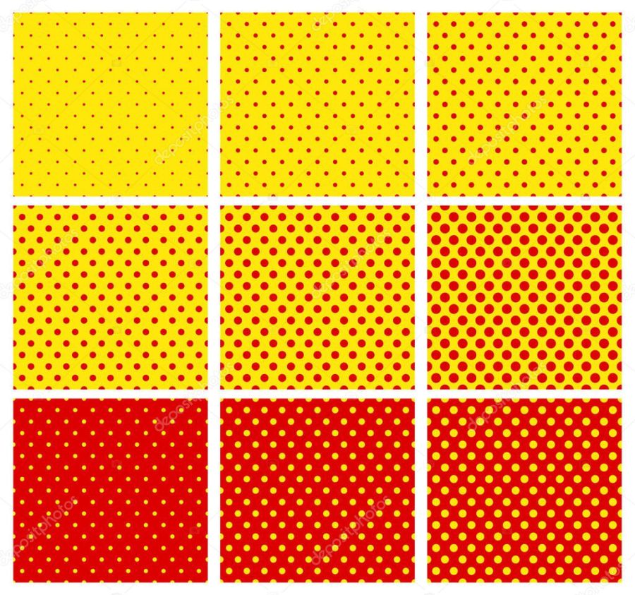Pop art pattern. 9 variation. Can be repeated.