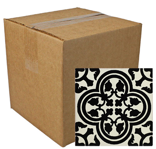 Primavera Negra Hand-Painted Talavera Tiles (Pack of 9)