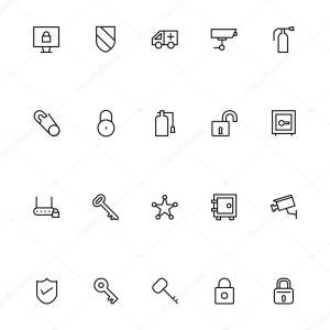 Security Line Vector Icons 5