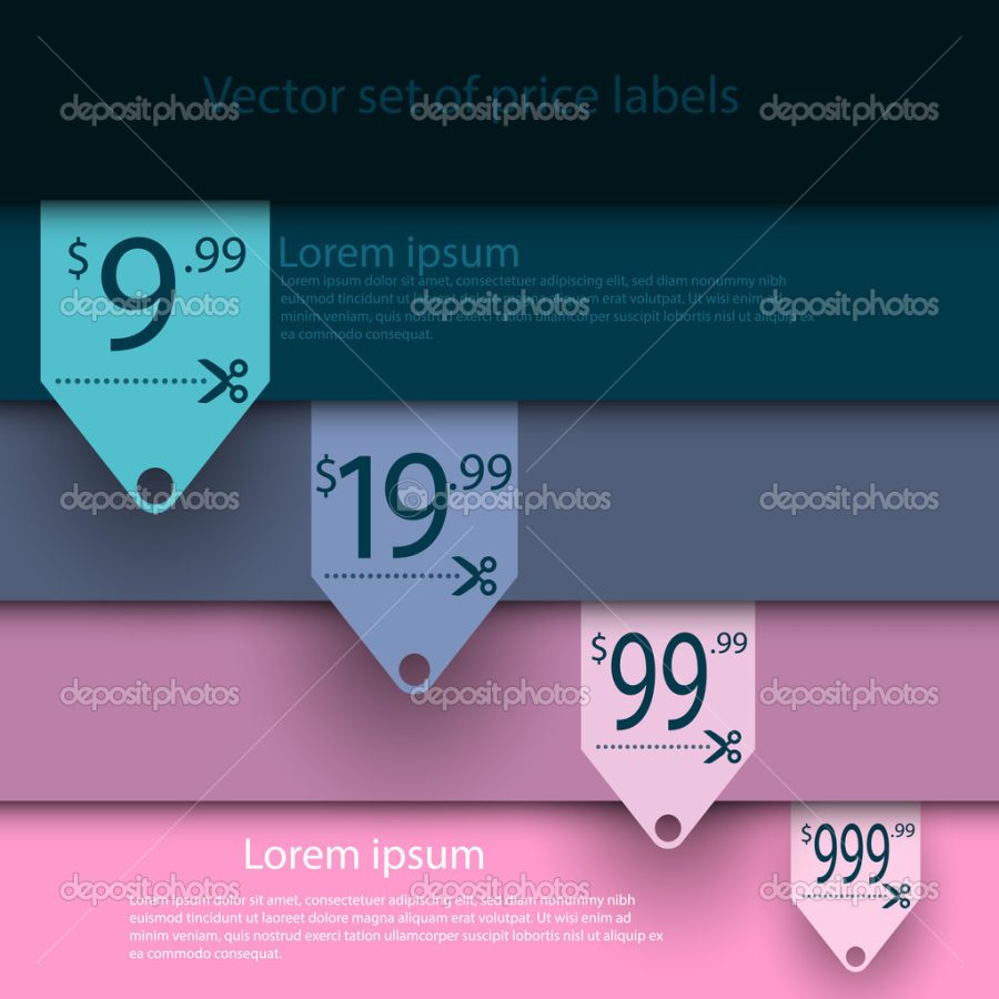 Set of vector sale labels