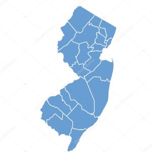 State map of New Jersey by counties