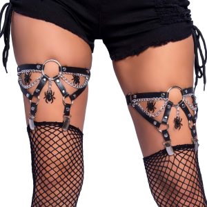Studded Spider Thigh High Garter
