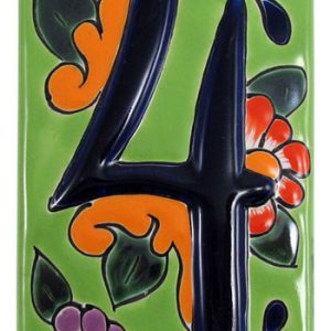 Talavera House Number 4:Green Floral