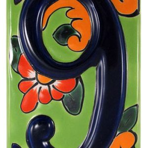 Talavera House Number 9:Green Floral