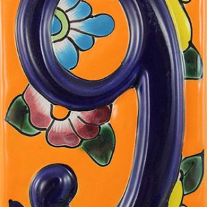 Talavera House Number 9:Orange Floral