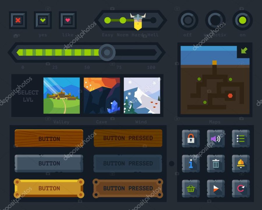 The user interface for the game