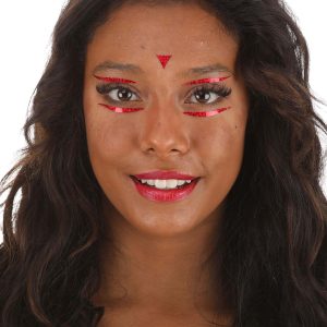 Vibe Checks Holographic Face Decals in Blood Sparkle