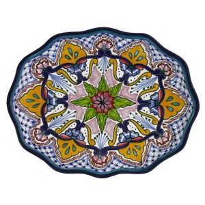 Waved Oval Talavera Platter