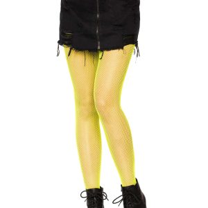 Womens Yellow Nylon Fishnets