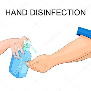 illustration of surgical hand disinfection