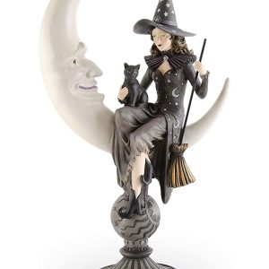 20 Crescent Moon with Sitting Witch Decoration
