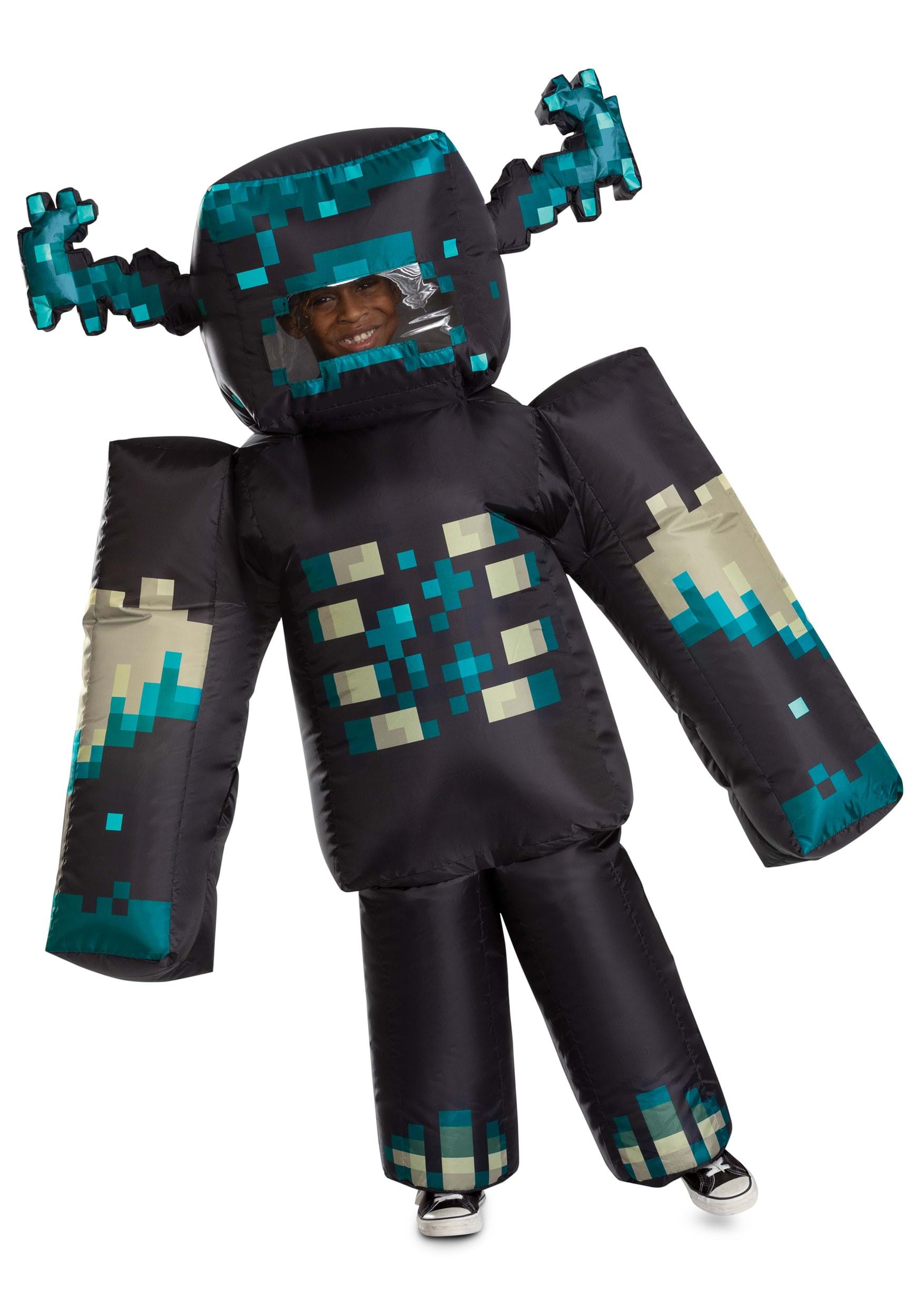 Kid's Minecraft Warden Inflatable Costume