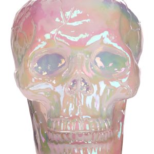 10-Inch Large Pearl Oil Slick Skull Decoration