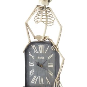 21.5 Tombstone Clock with Skeleton Decoration