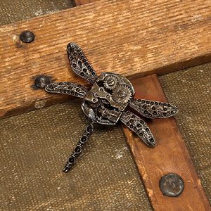 Antique Steampunk Dragonfly Gear Pin
