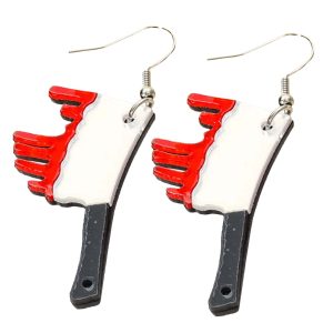 Bloody Butcher Knife Earrings Accessory