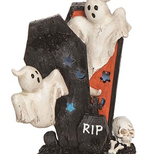 Light Up Ghost in Coffin Decorative Figure