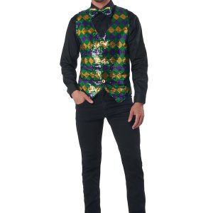 Men's Sequin Carnival Vest Set