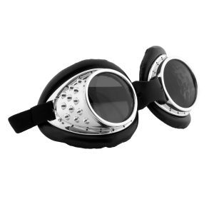Radioactive Aviator Silver and Black Goggles