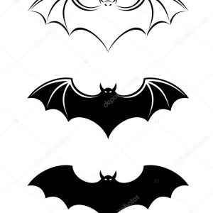 Bats. Vector black silhouettes.