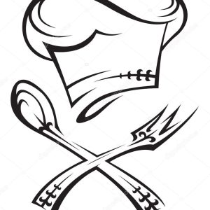 Chef hat with spoon and fork