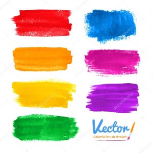 Colorful brush strokes.