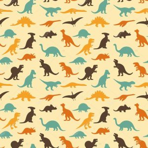 Dinosaur retro pattern background