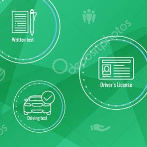 Drivers Test and License Icon Set and - Web Header Banner