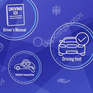 Drivers Test and License Icon Set and - Web Header Banner