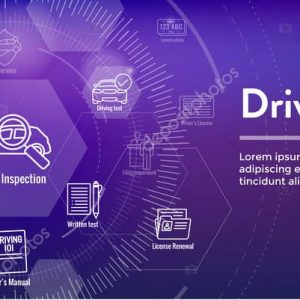 Drivers Test and License Icon Set and - Web Header Banner