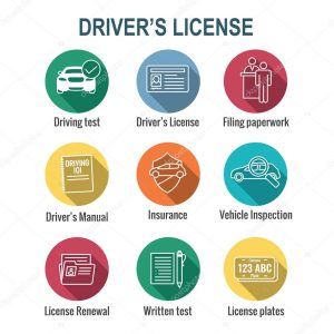 Drivers Test and License Icon Set and - Web Header Banner