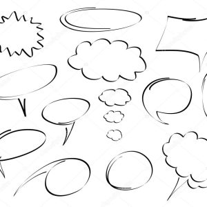 Hand-drawn dialog bubbles vector