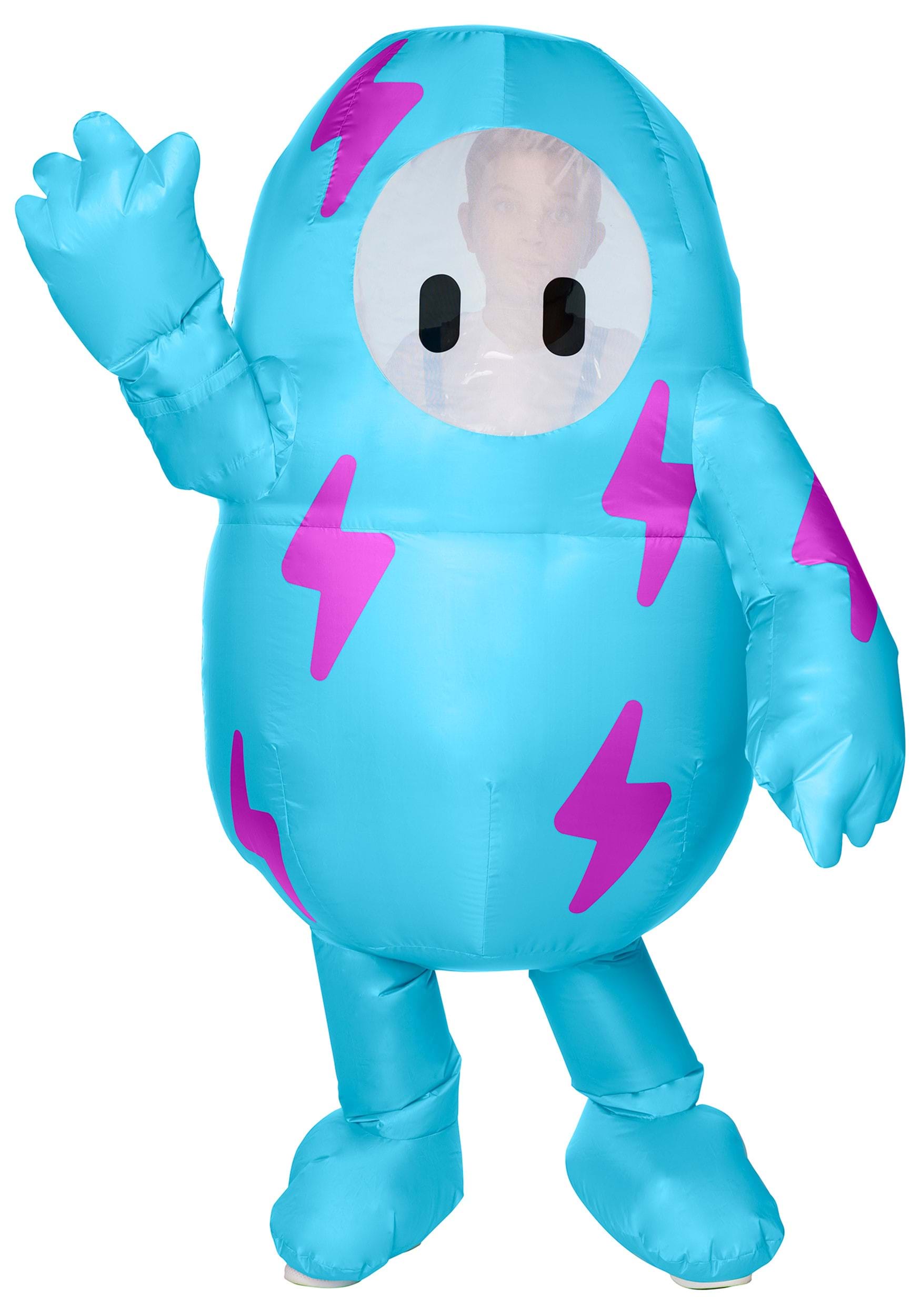 Kid's Inflatable Fall Guys Lightning Blue Costume