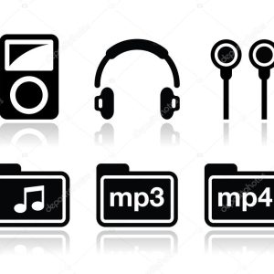 Mp3 player vector icons set