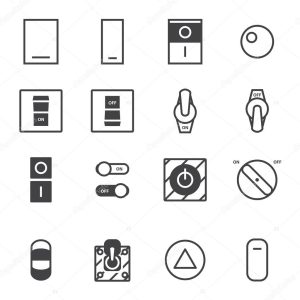 On Off switch icon set