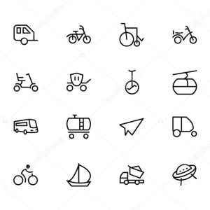 Transport Line Vector Icons 4