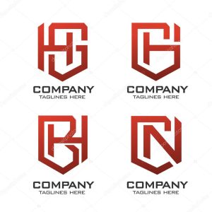 creative initial letter with shield logo set vector concept