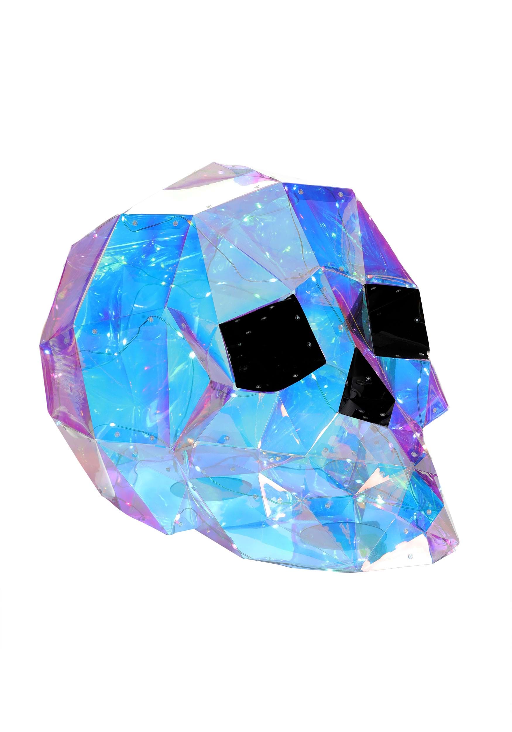 12-Inch Geometric Iridescent Skull Decoration
