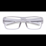 Unisex s rectangle Clear Gray Plastic Prescription eyeglasses - Eyebuydirect s Flash