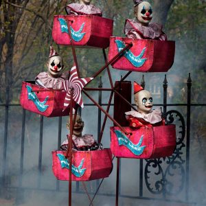 6FT Animated Evil Clown Ferris Wheel Decoration