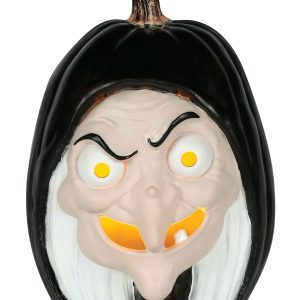 10-Inch Snow White Evil Witch Light Up Pumpkin Decoration