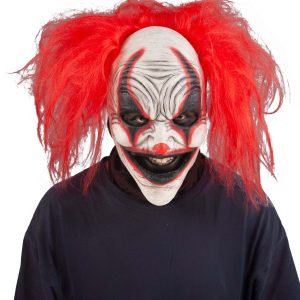 Adult Red Carousel Clown Costume Mask