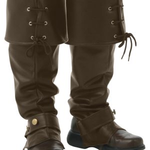 Deluxe Brown Costume Boot Tops for Adults