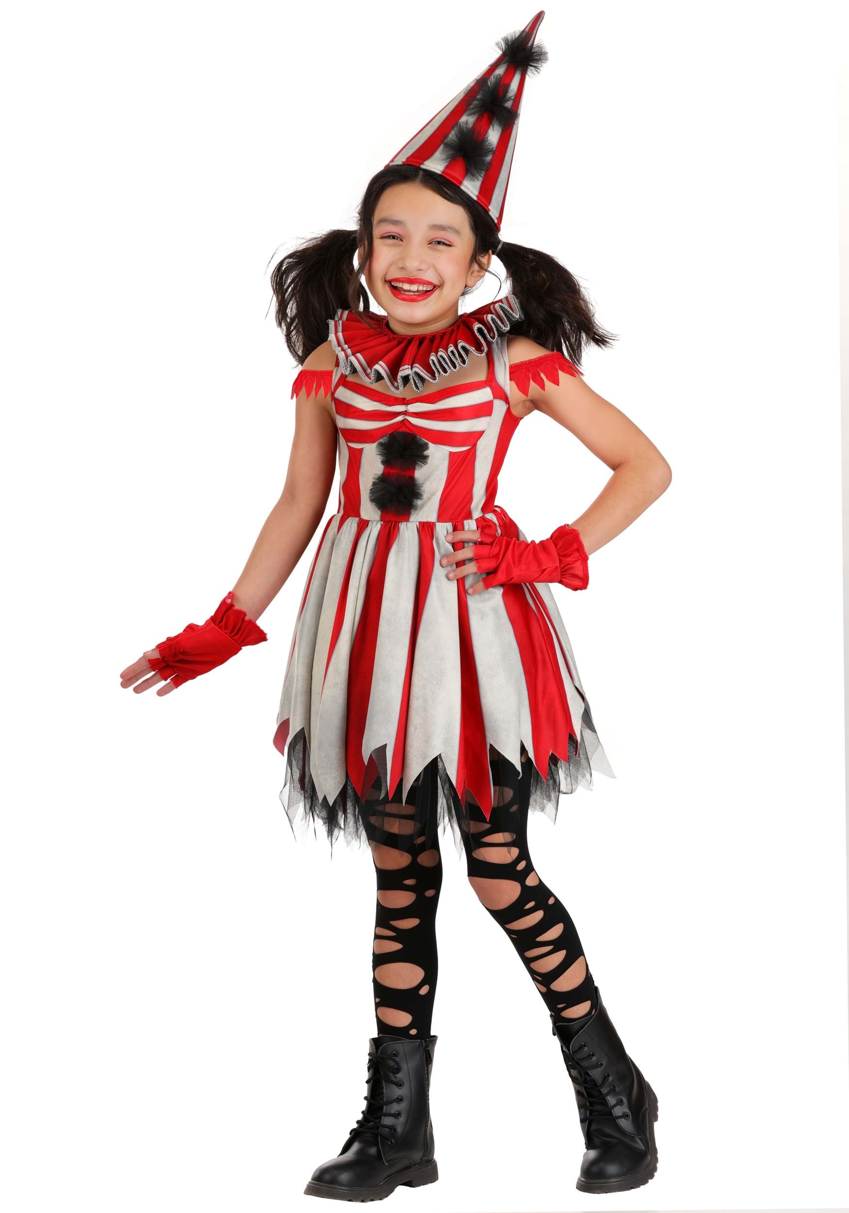 Girl's Sinister Circus Clown Costume