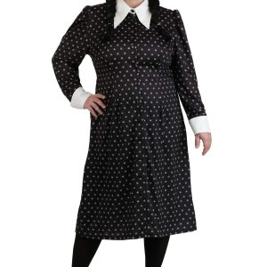 Women's Plus Size Wednesday Addams Polka Dot Costume Dress