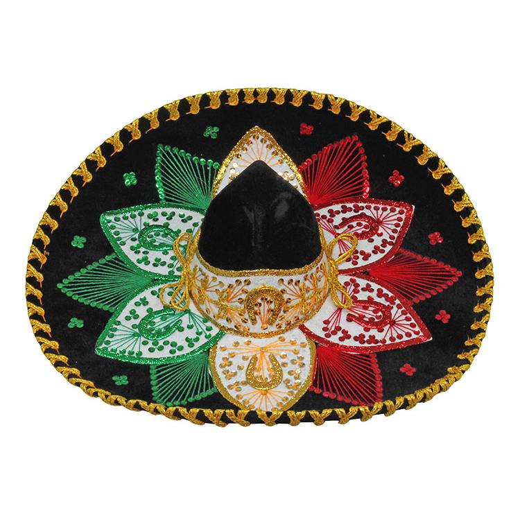 Large Tri-Color & Gold Sombrero