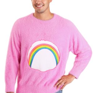 Adult Care Bears Cheer Bear Belly Badge Sweater
