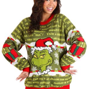 Adult You're a Mean One Mr. Grinch Sweater
